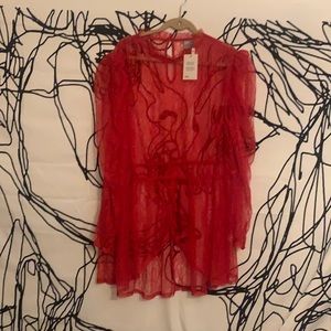 Red lace blouse from ASOS